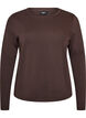 Basic T-shirt met lange mouwen en ronde hals, Bruin, Packshot image number 0