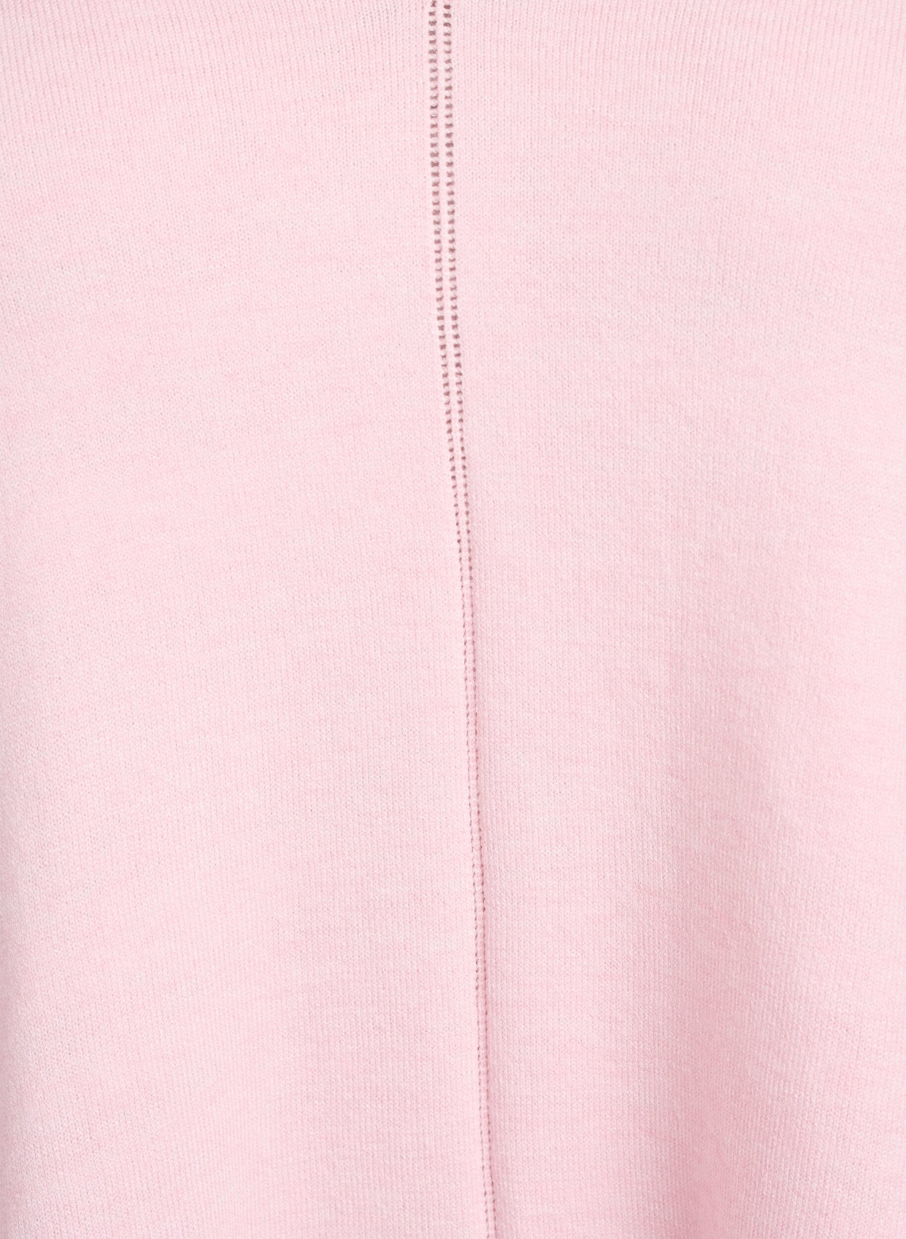 ZizziFijngebreide blouse met V-hals en voorkantdetail, Roze, Packshot image number 2