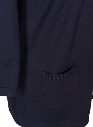 Long cardigan tricoté dans un mélange de viscose, Night Sky, Packshot image number 3