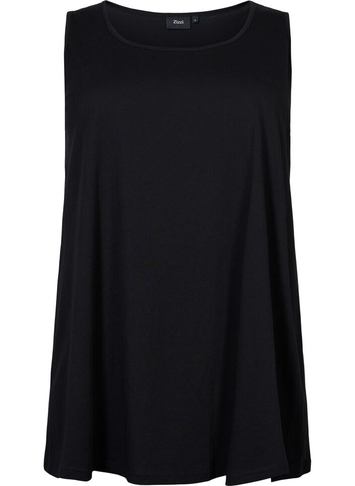 Top en coton avec forme en A, Noir, Packshot image number 0