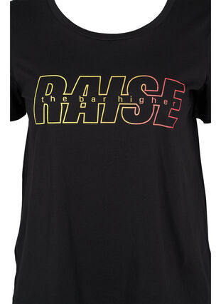 Sport-T-shirt met print, Black w. Raise, Packshot image number 2