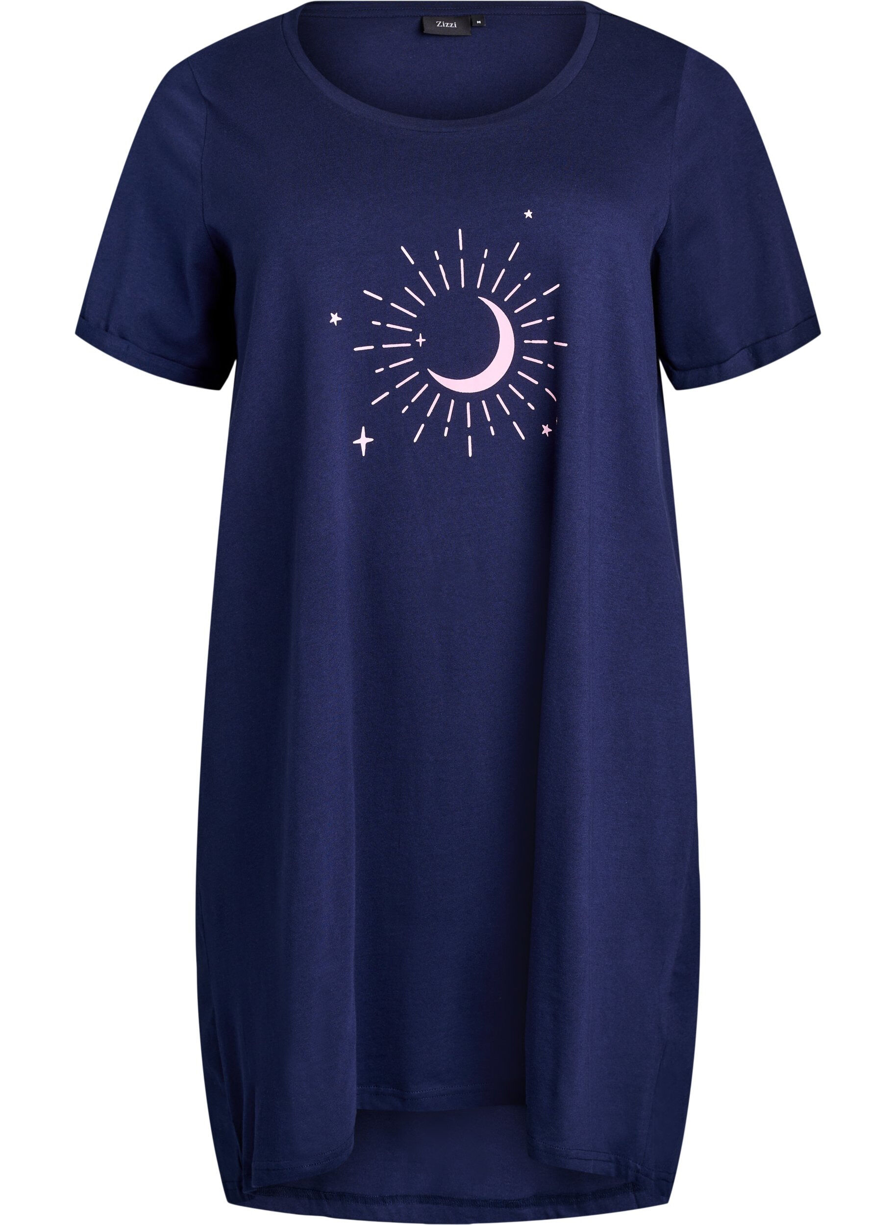 ZizziChemise de nuit &agrave; manches courtes en coton biologique, Bleu, Packshot image number 0