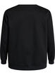 Sweatshirt met rozenprint en strassteentjes, Zwart, Packshot image number 1