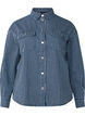 Effen denim overhemd met borstzakken, Blue Denim Stripe, Packshot image number 0