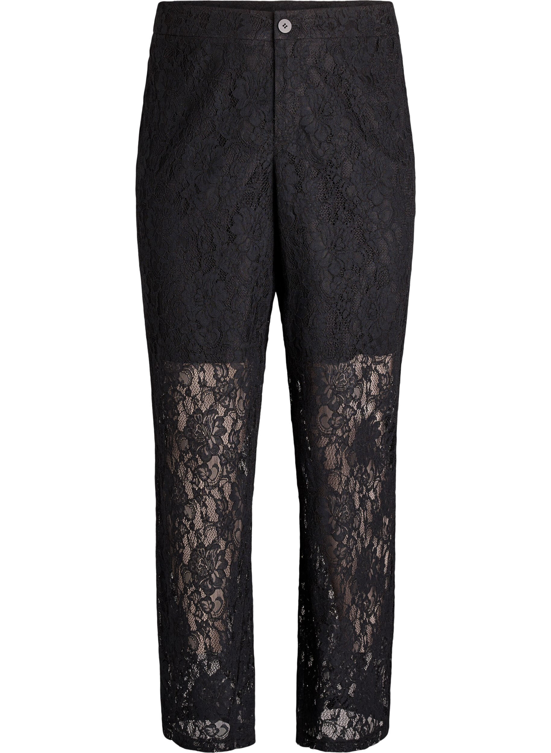 Hoog getailleerde kanten broek