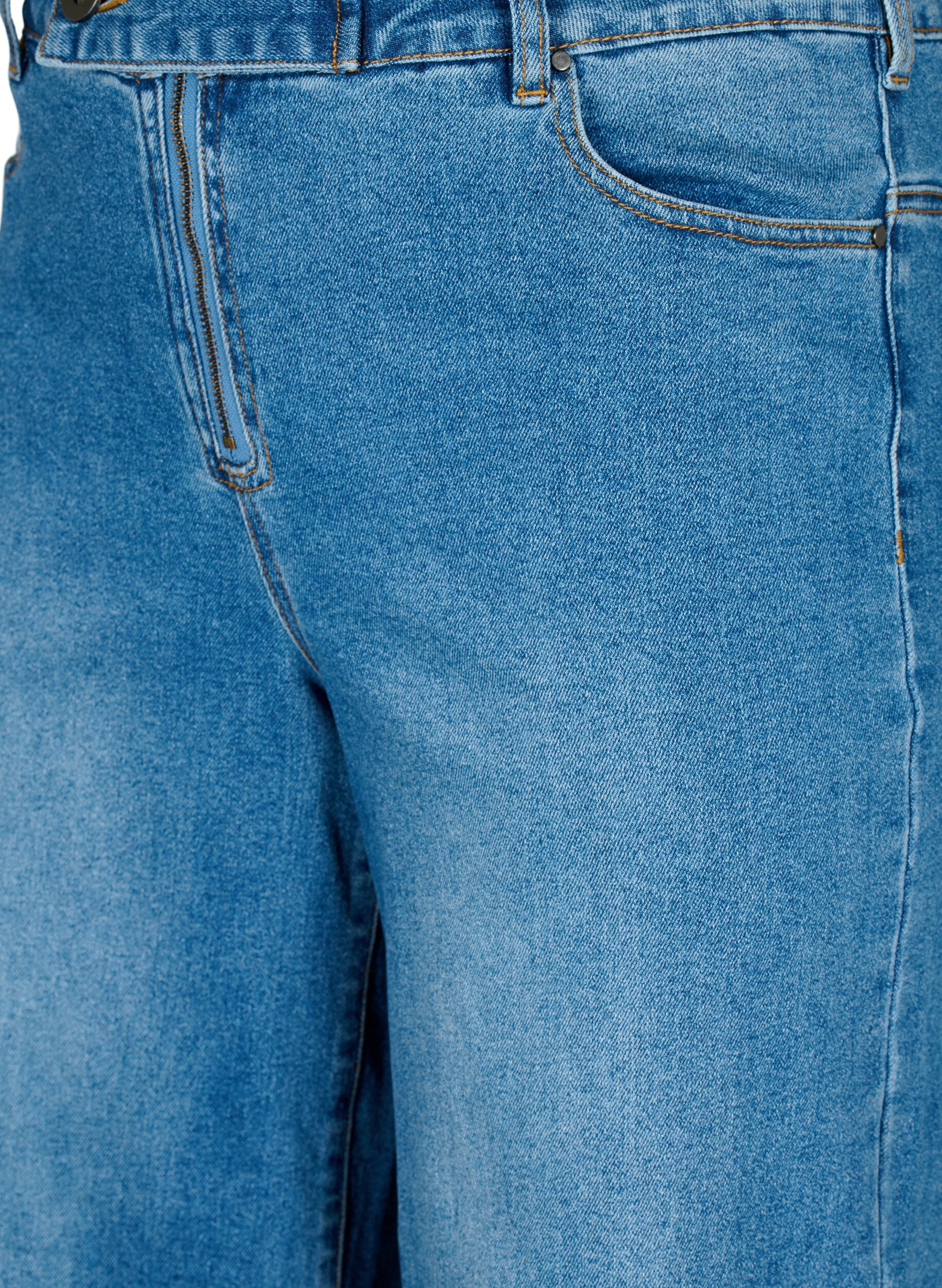 ZizziCropped jeans met flare, Blauw, Packshot image number 2