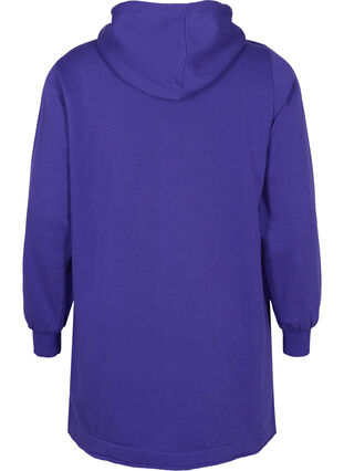 Lang sweatshirt met capuchon en zakken, Deep Blue, Packshot image number 1