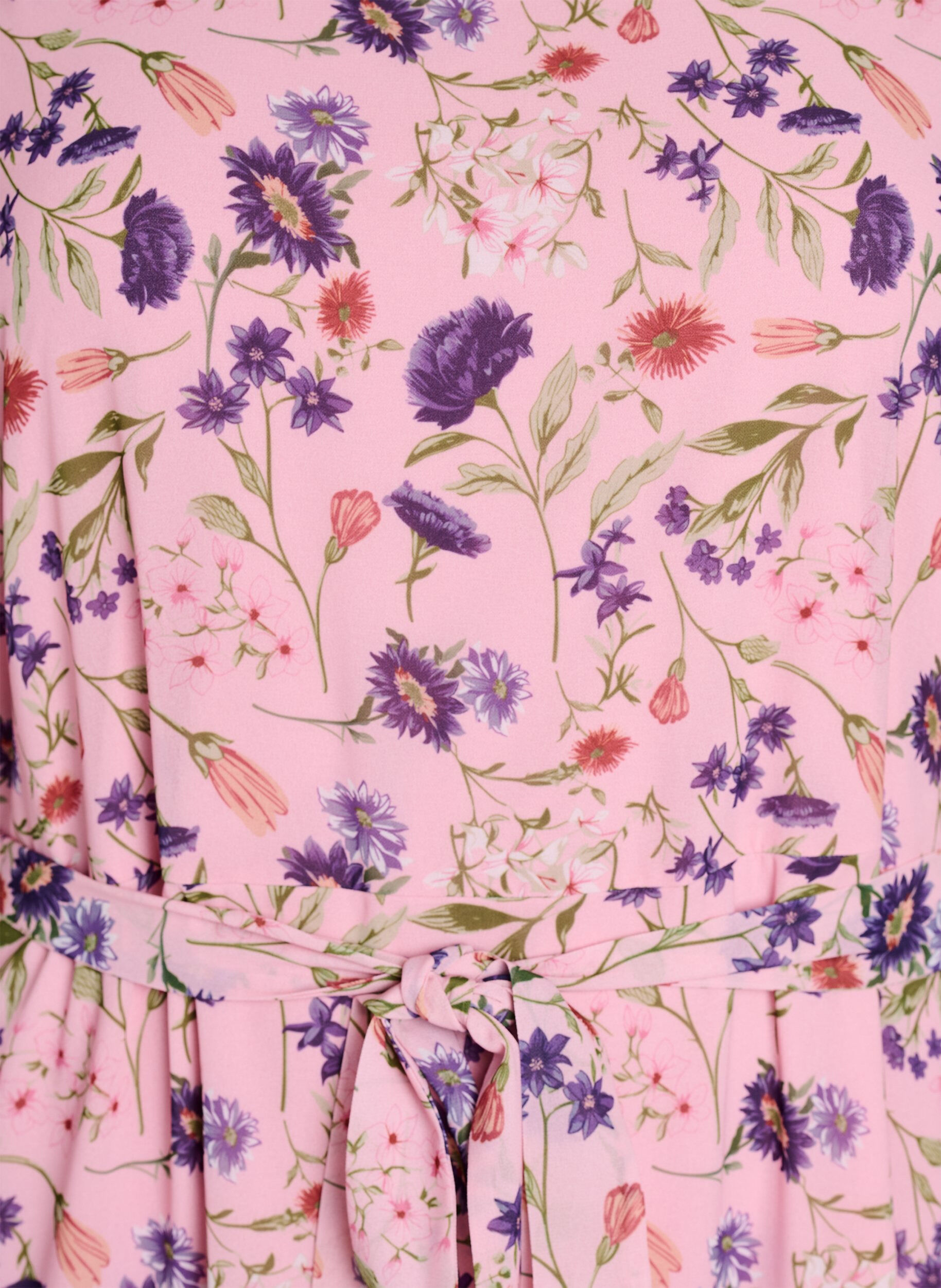 Zizzi Robe longue &agrave; manches chauve-souris et imprim&eacute; floral, Rose Flower AOP, Packshot image number 2