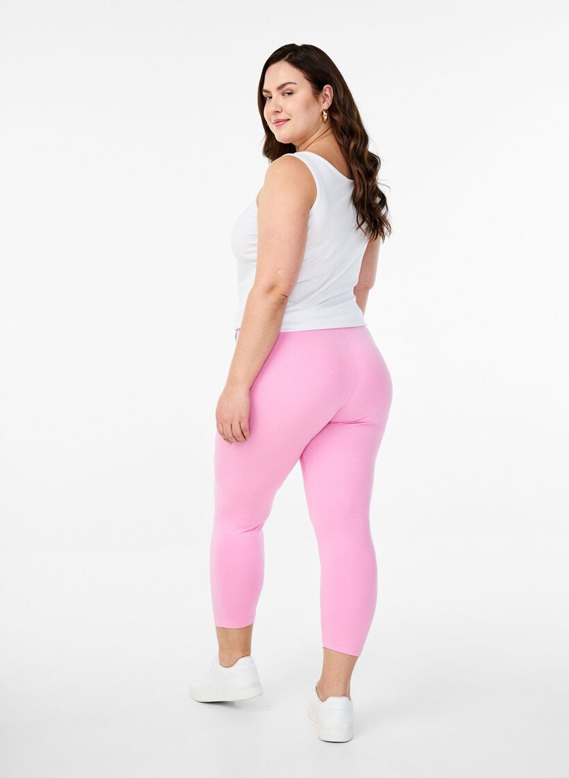 Leggings 3/4 basiques en viscose, Rose, Model image number 2