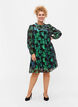 Robe en viscose à fleurs avec structure en lurex, Black w. Green Lurex, Model image number 2