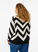 Pull en tricot à col montant avec fermeture éclair, Black Birch Stripe, Model image number 1