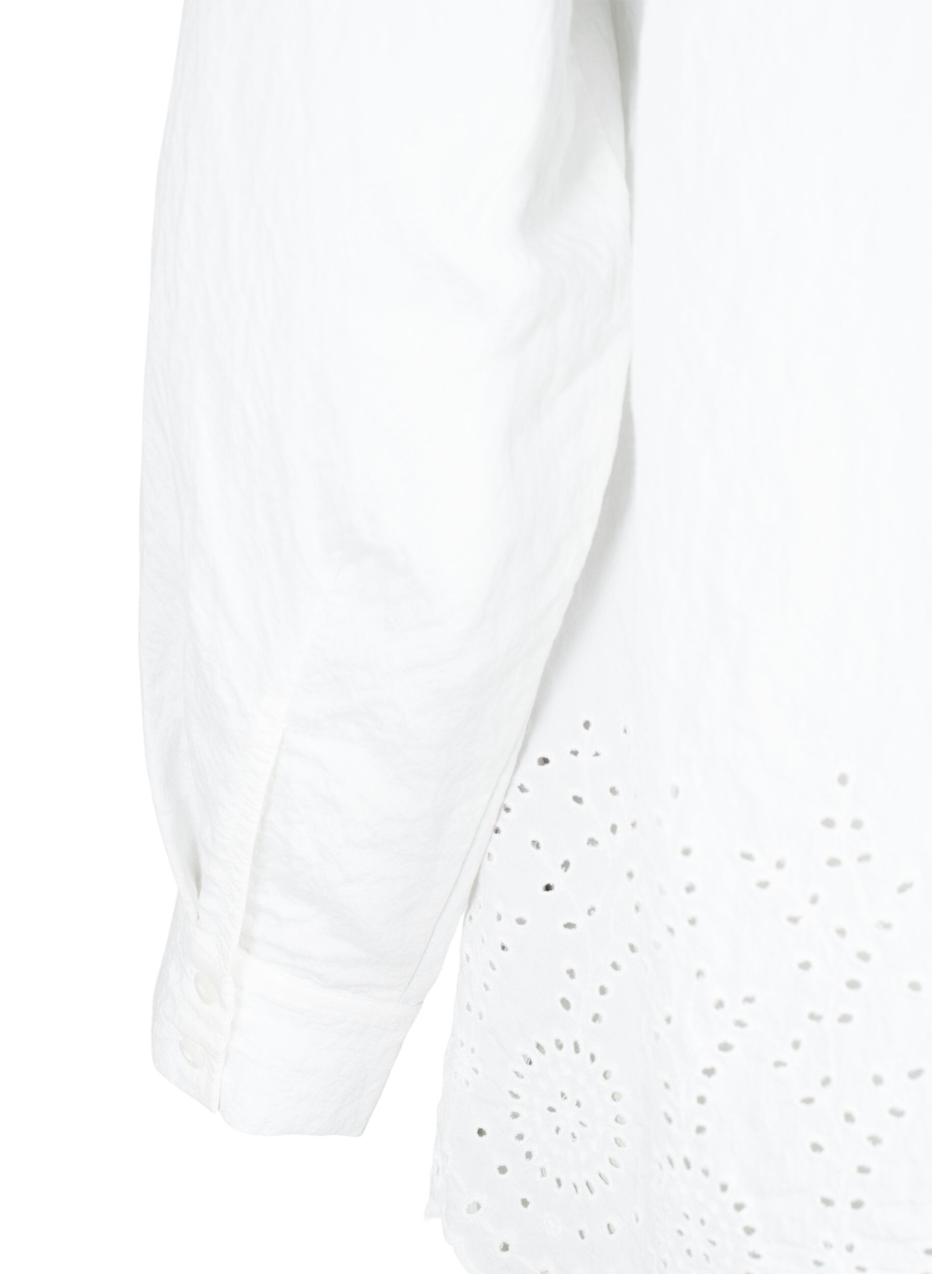 ZizziViscose overhemd met broderie anglaise, Bright White, Packshot image number 3