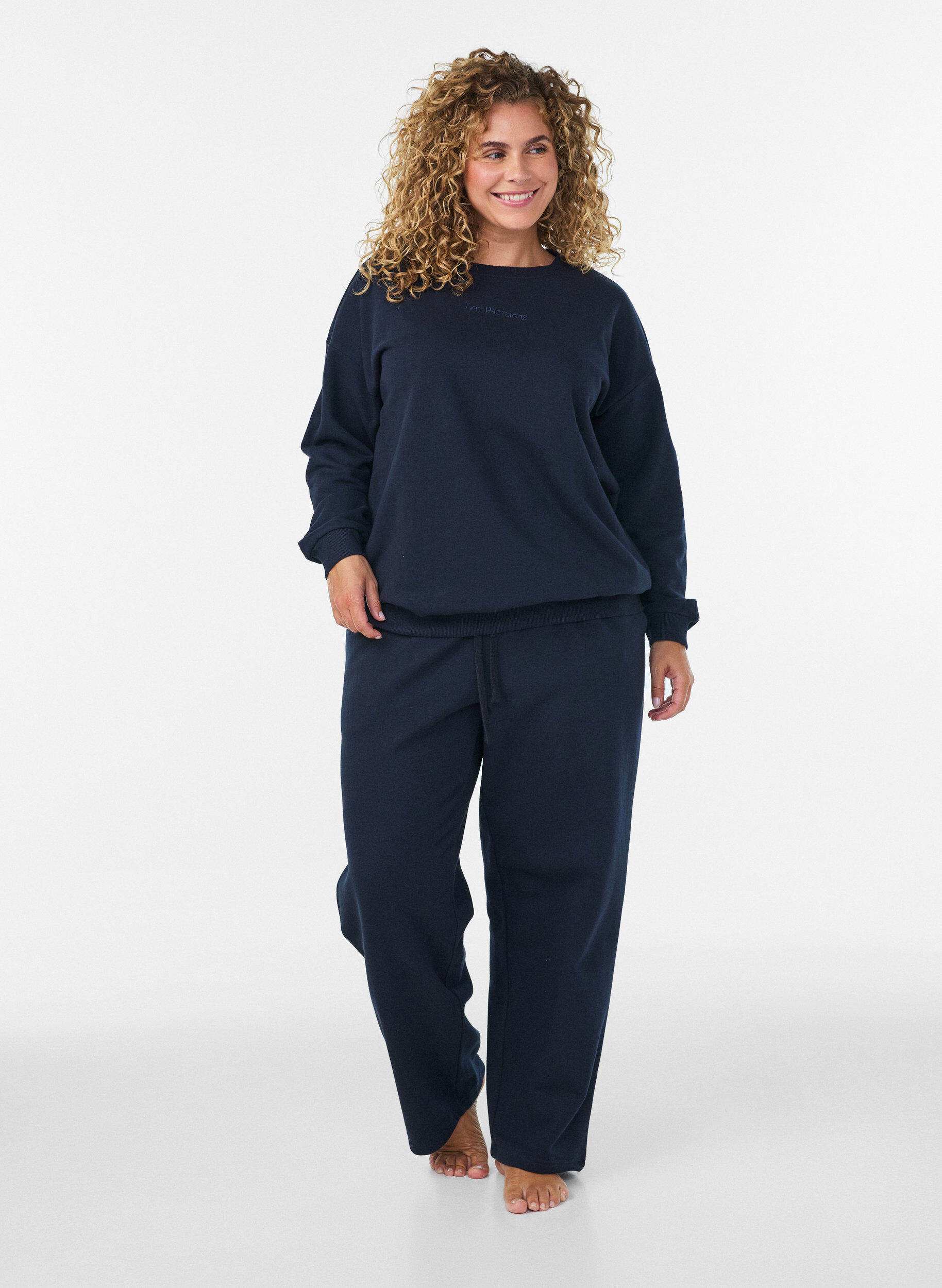 ZizziSweatshirt met tekstprint, Blauw, Model image number 1
