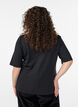 Blouse met asymmetrisch wikkeleffect en korte mouwen, Zwart, Model image number 2