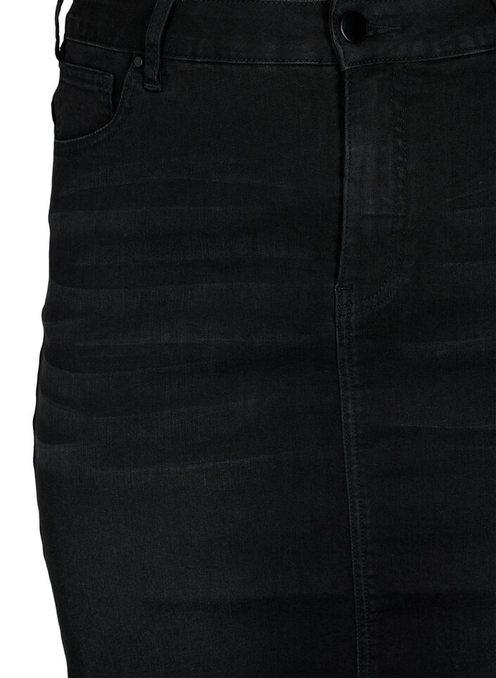 Jupe midi en jean avec fente, Noir, Packshot image number 2