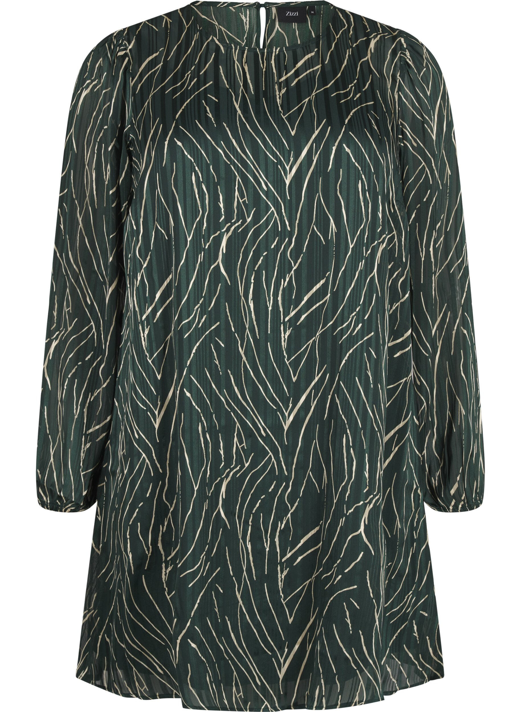 Zizzi Robe courte imprim&eacute;e &agrave; col rond, Scarab Safari AOP, Packshot image number 0