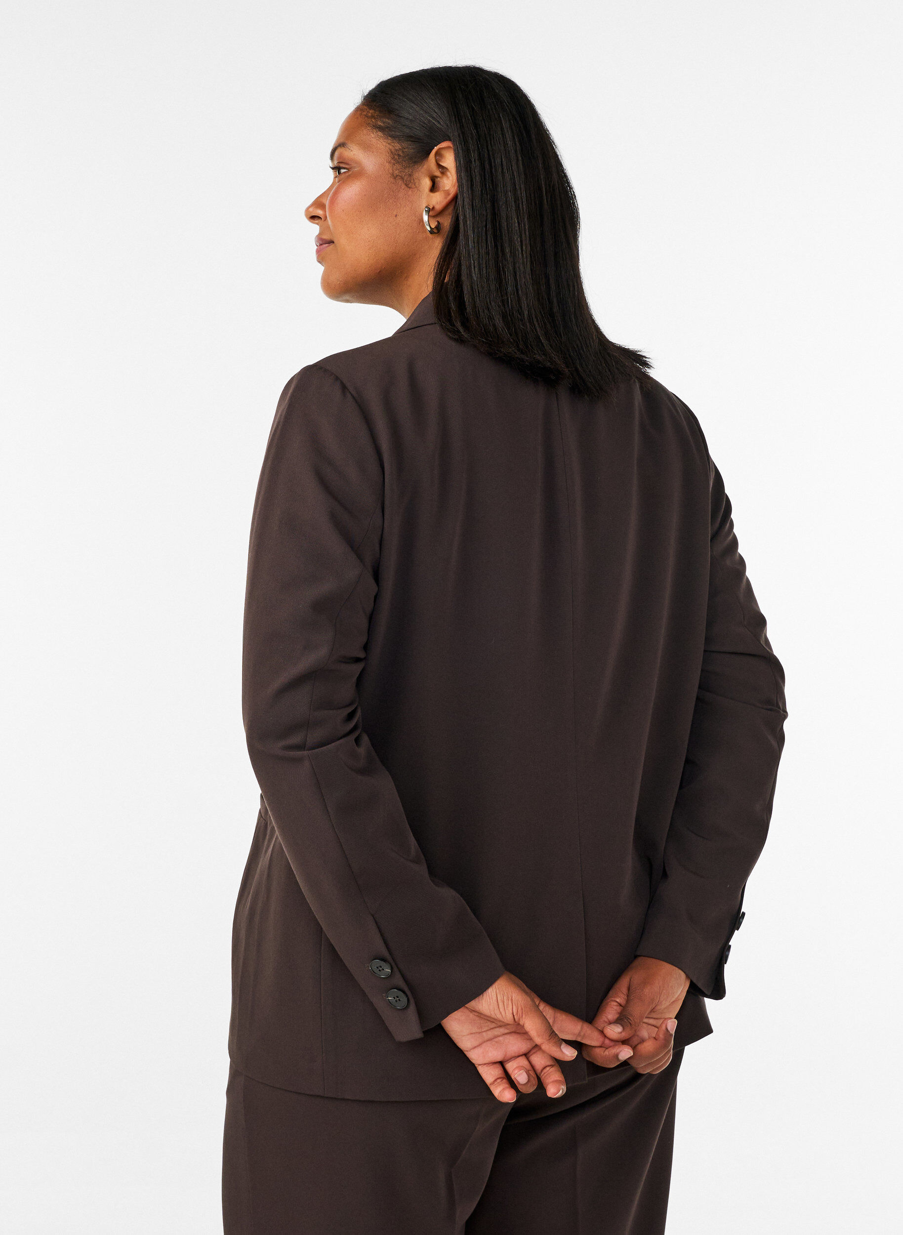 ZizziDouble-breasted blazer met een losse pasvorm, Bruin, Model image number 2