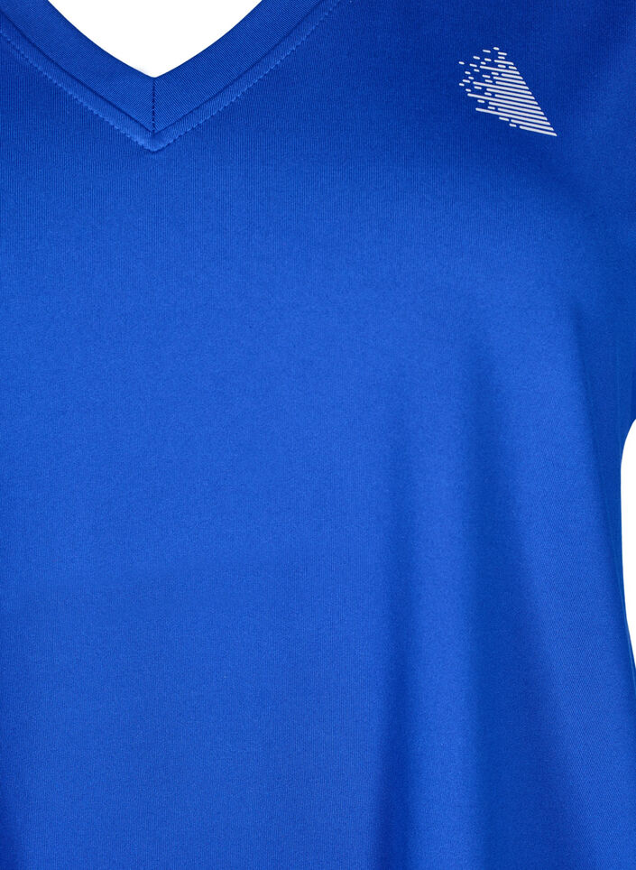 Losvallend sport T-shirt met V-hals, Blauw, Packshot image number 2