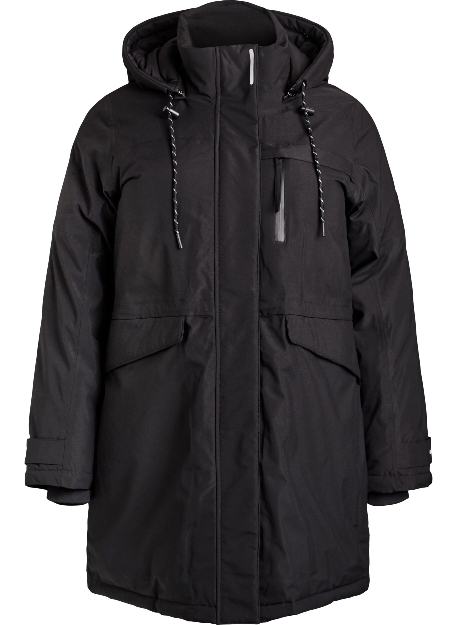 Waterafstotende parka met capuchon en functionele details