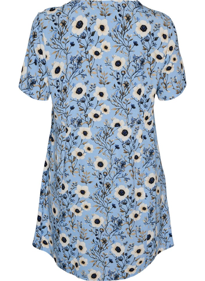 Robe courte avec imprim&eacute; floral, Bleu, Packshot image number 1