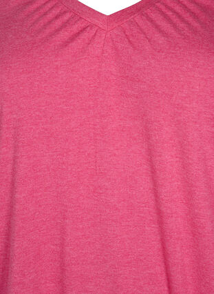 	 Gemêleerd t-shirt met elastische rand, Beetroot Purple Mél, Packshot image number 2