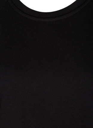 Sweat blouse met pofmouwen, Black, Packshot image number 2