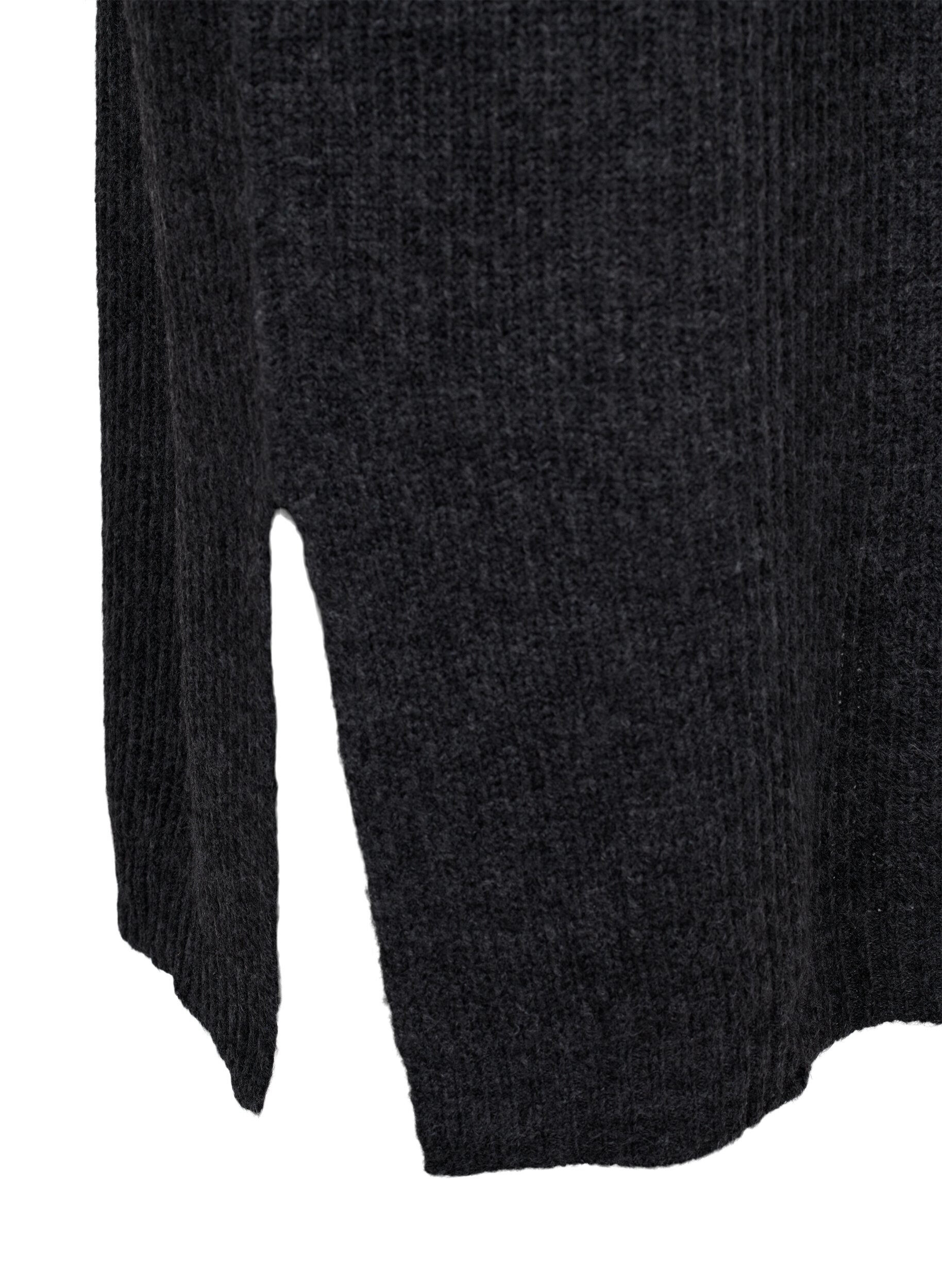 ZizziRobe longue oversize en tricot avec fente, Gris anthracite, Packshot image number 3