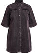 Robe courte en jean avec poches poitrine et manches courtes, Violet, Packshot image number 0