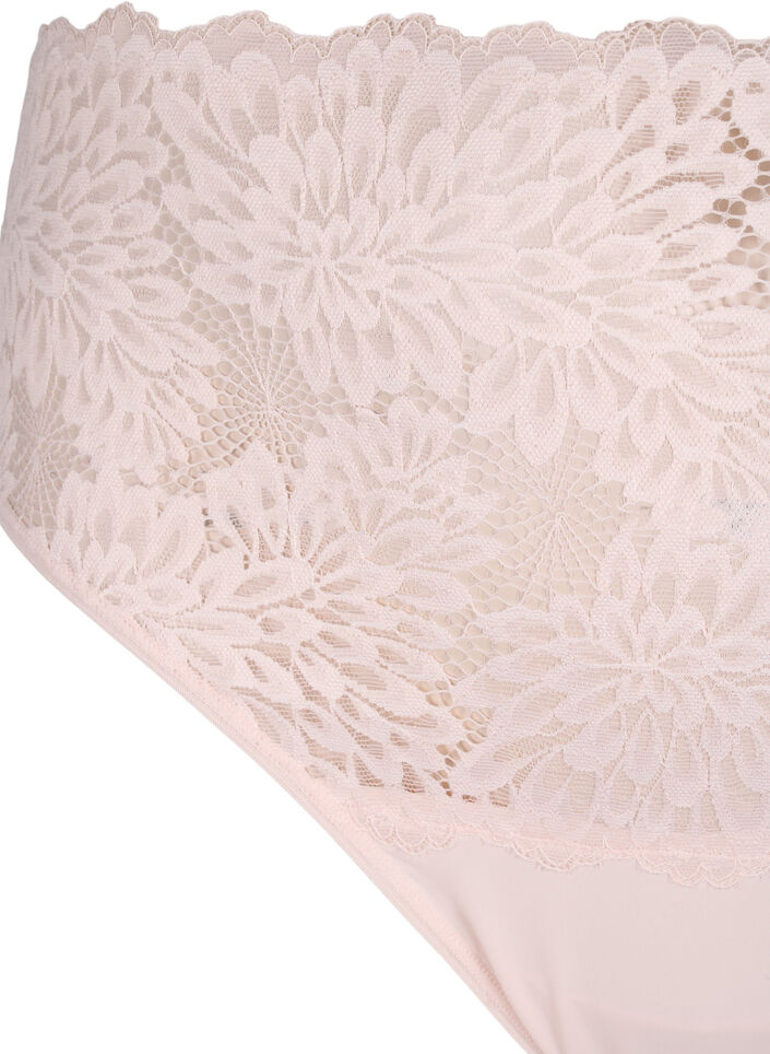 String taille haute en dentelle, Peach Blush, Packshot image number 2