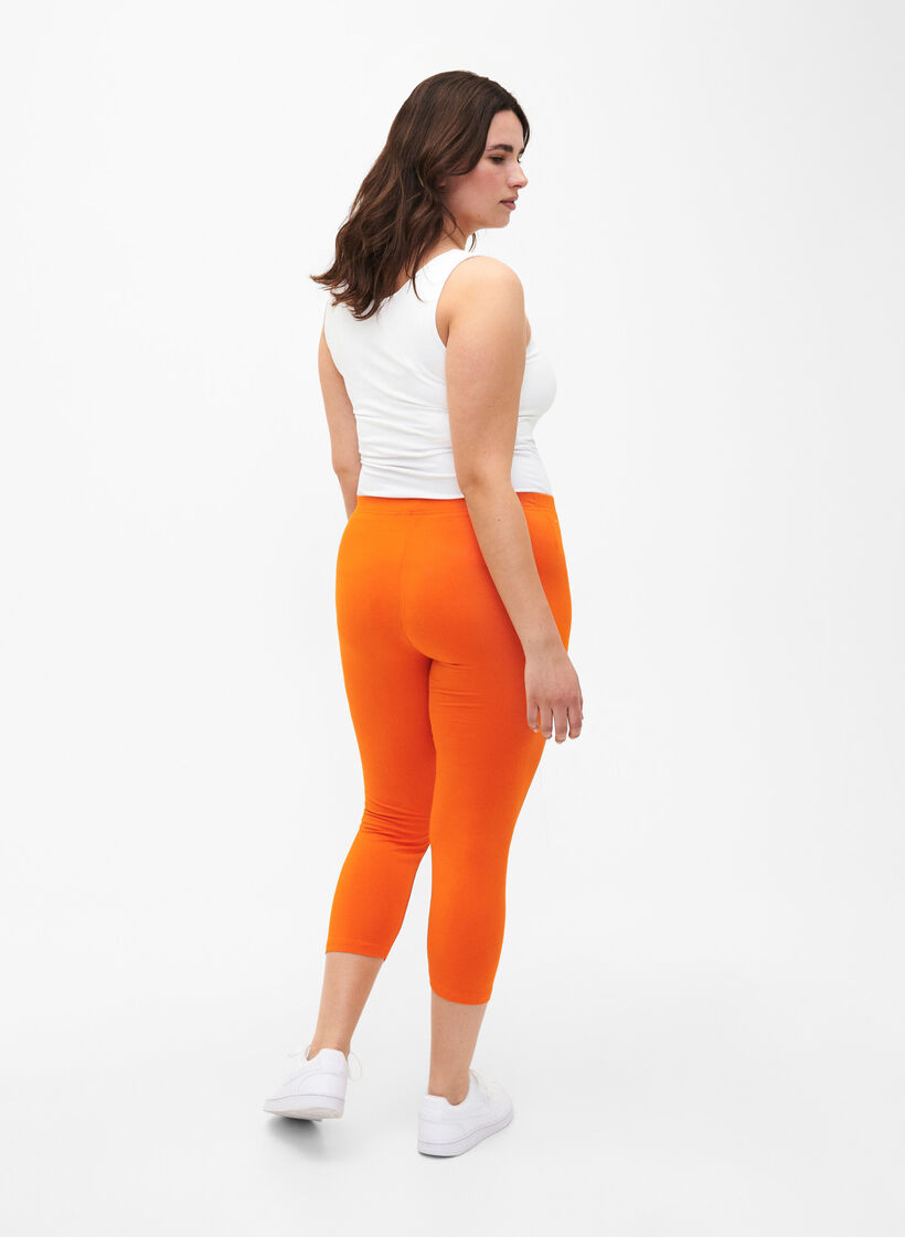 Basic 3/4 legging in viscose, Oranje, Model image number 2