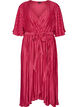 Geplooide midi-jurk met vleermuismouwen, Roze, Packshot image number 0
