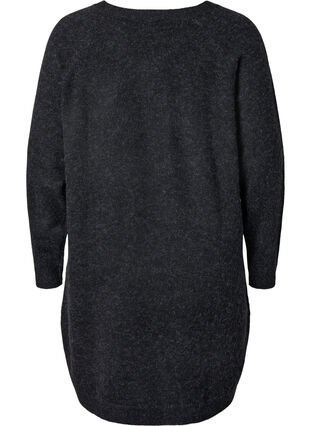 Robe en maille mélangé avec boutons, Dark Grey Melange, Packshot image number 1