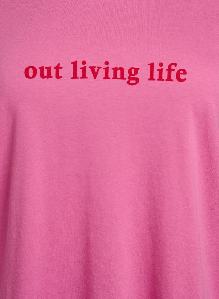 T-shirt met print, Roze, Packshot image number 2