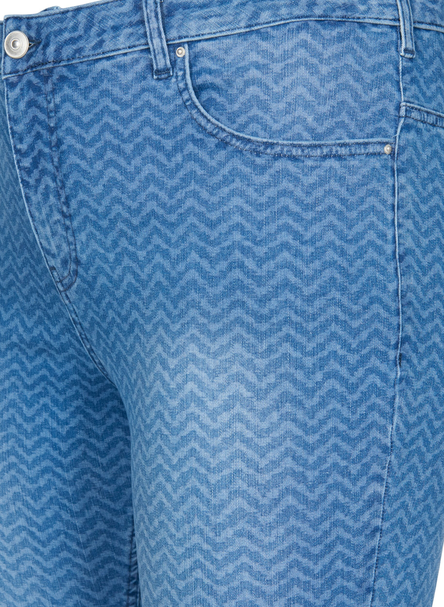 ZizziAmy jeans met hoge taille en print, Ethnic Pri, Packshot image number 2
