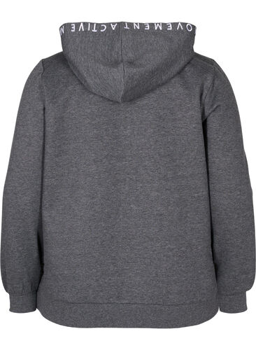 Workout hoodie jack met ritssluiting, Dark Grey Melange, Packshot image number 1