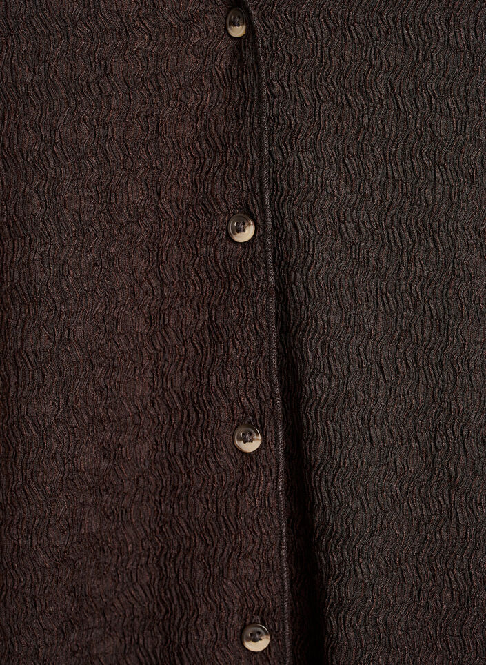 Top sans manches &agrave; texture ondul&eacute;e et fermeture boutonn&eacute;e, Marron, Packshot image number 2