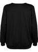 Sweatshirt met V-hals en zak, Black, Packshot image number 1