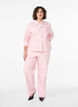 Surchemise en denim color&eacute; avec rayures, Rose, Model image number 1