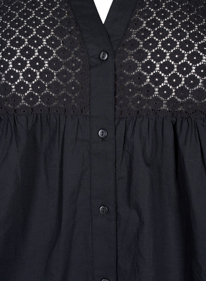 FLASH - Shirt met gehaakt detail, Black, Packshot image number 2