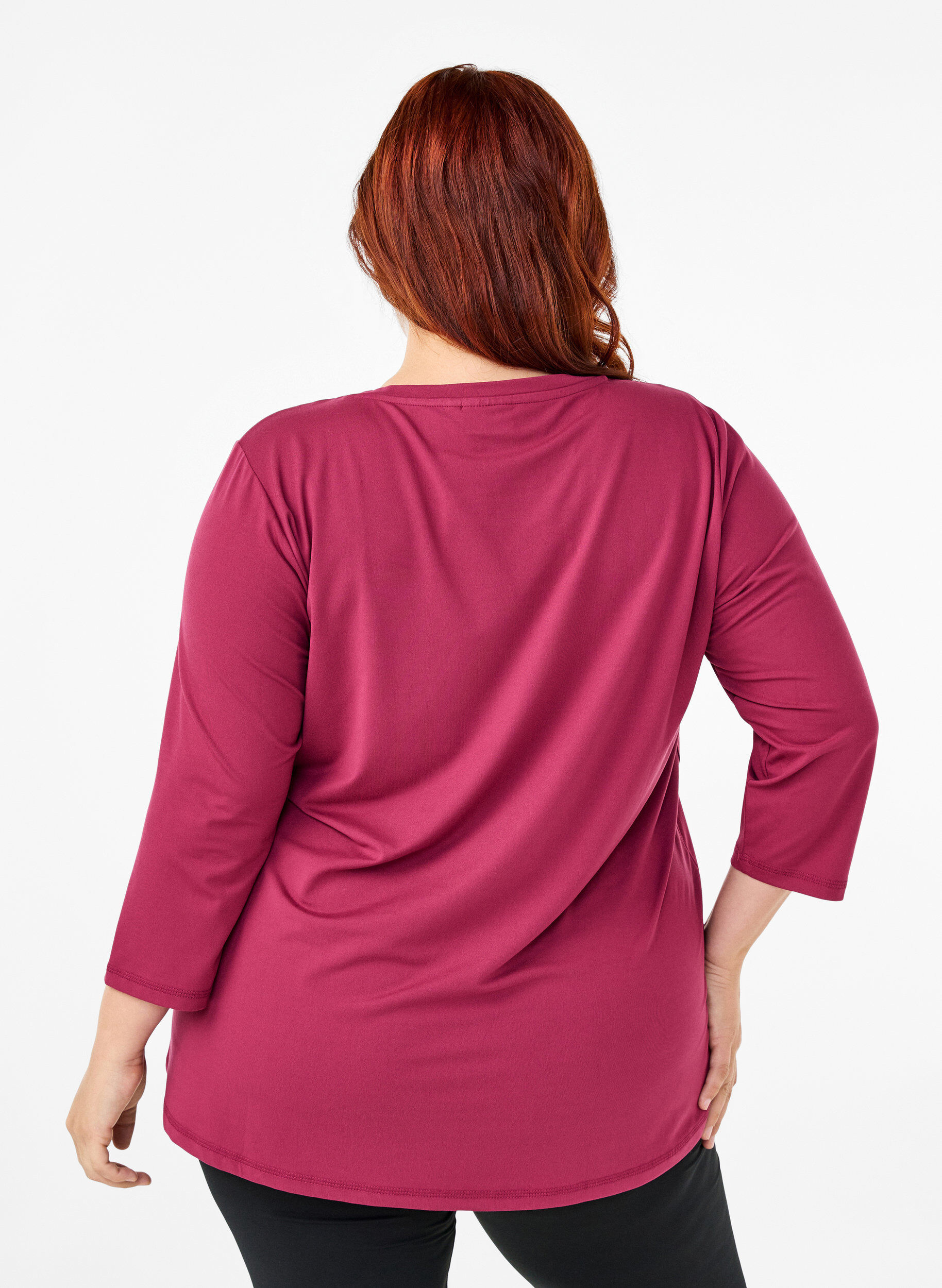 ZizziTraining blouse met 3/4 mouwen, Rood, Model image number 2