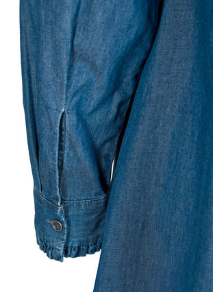Robe en jean à volants et pli, Blue denim, Packshot image number 3