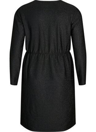 Robe scintillante avec décolleté en V, Black Black, Packshot image number 1