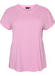 T-shirt met korte mouwen van katoenmix, Roze, Packshot image number 0