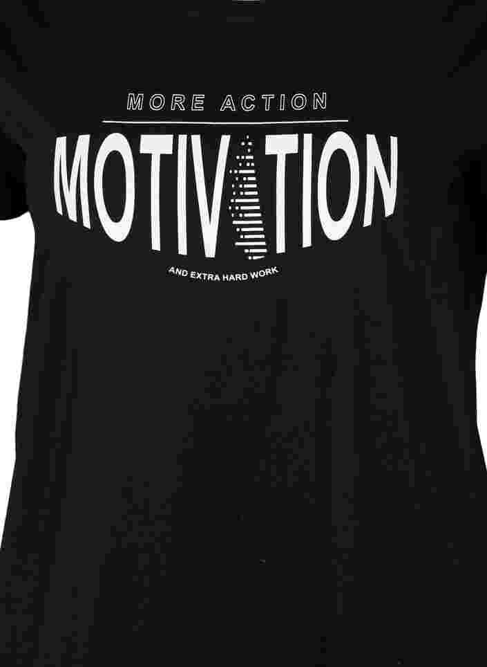 T-shirt de sport avec imprimé, Black More Action, Packshot image number 2