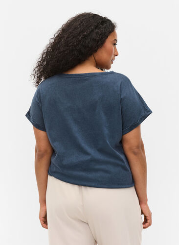 T-shirt en coton bio avec imprimé, NavyBlazer Acid Bird, Model image number 1