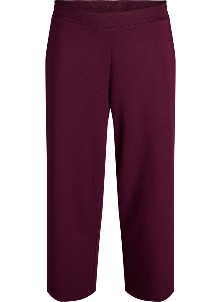 7/8 modal mix broek met zakken, Donker Bordeaux, Packshot image number 0