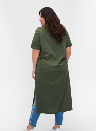 Katoenen t-shirt jurk met 2/4 mouwen, Thyme, Model image number 1