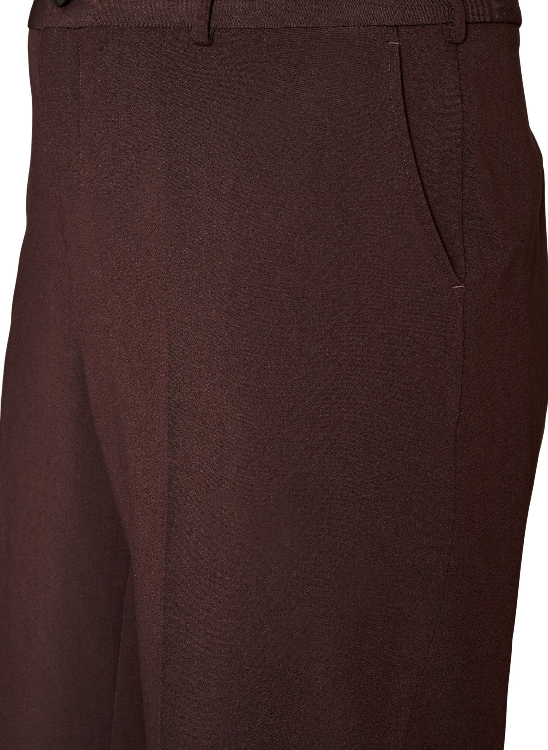 ZizziOp maat gemaakte broek met wijde pijpen en hoge taille, Bruin, Packshot image number 2