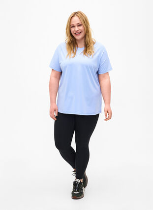 T-shirt d'entraînement avec dos en mailles, Zen Blue, Model image number 2