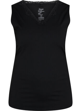 Lichte shapewear top met kant, Black, Packshot image number 0